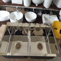Chậu đúc Inox 304  Handmade 8245 Bóng