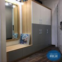 Tủ giày kết hợp tủ trang trí sơn bệt 1