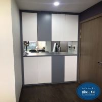 Tủ giày kết hợp tủ trang trí sơn bệt