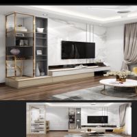 Kệ Tivi kết hợp ốp tường trang trí 7