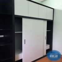 Tủ Áo melamin cánh lùa kết hợp kệ trang trí