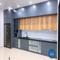 Tủ Bếp chữ I thùng gỗ nhựa, cánh Laminate